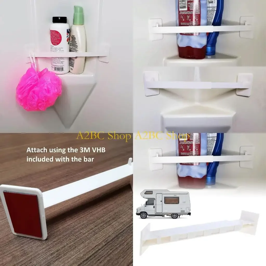 A2BC Bathroom Corner Shelf 3 Tier Shower Caddy Storage Organizer Bathtub Shelf for Shampoo Soap Dispenser