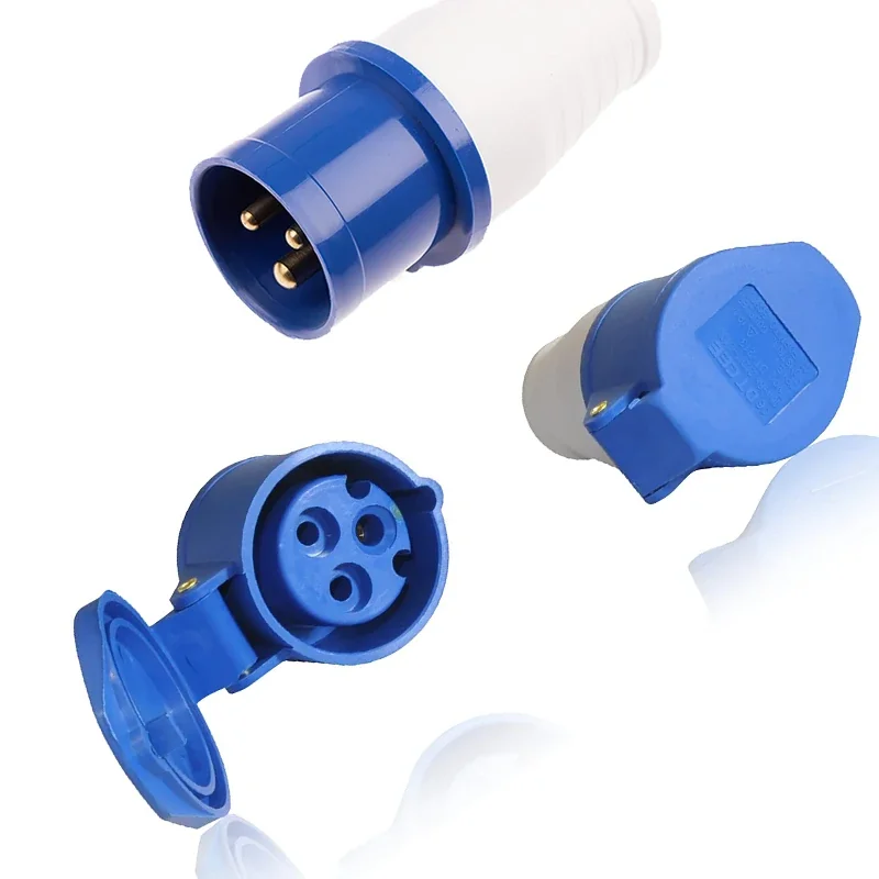 Mains Plug Adaptor 240V 16A Caravan Motorhome Explosion Proof Socket Site Hook Up