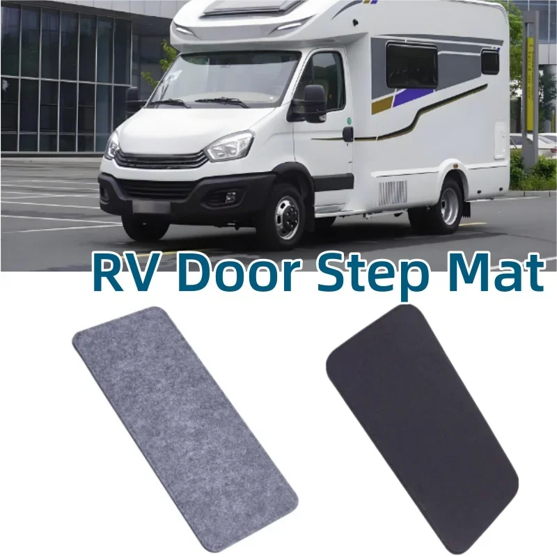RV Door Stop Mat Black Grey Fabric Anti-Slip Door Pads (2pcs/Pack) for Camper, Caravan or Motorhome Interior