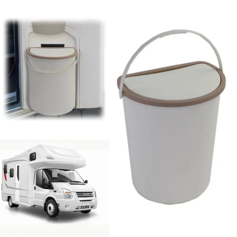 10L RV/Boat/Caravan Plastic Trash Can, Wall Mountable or Door Mounted Waste Bin
