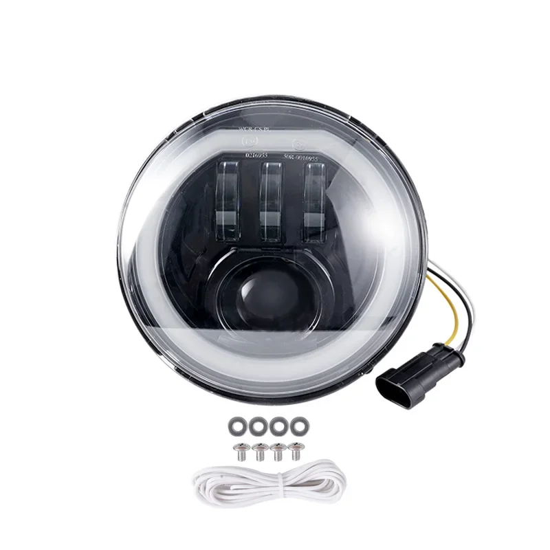 LED Headlight with Halo DRL for Vespa GTV Sei Giorni 2024 (Black)