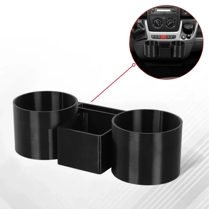 Dual Car Cup Holder for Fiat Ducato/Peugeot Boxer/Citroen Relay Vans (2007+) - Center Console Interior Accessory