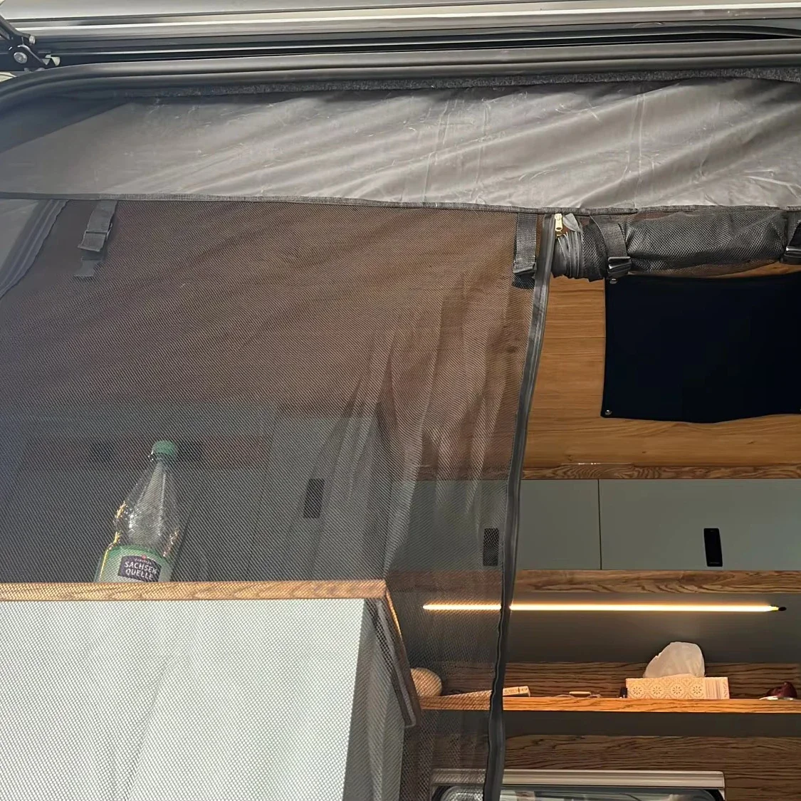 RV Camper Van Mosquito Net Durable Mesh Insect Screen for Side Door (Fits All Models) - Black For Camping, Travel