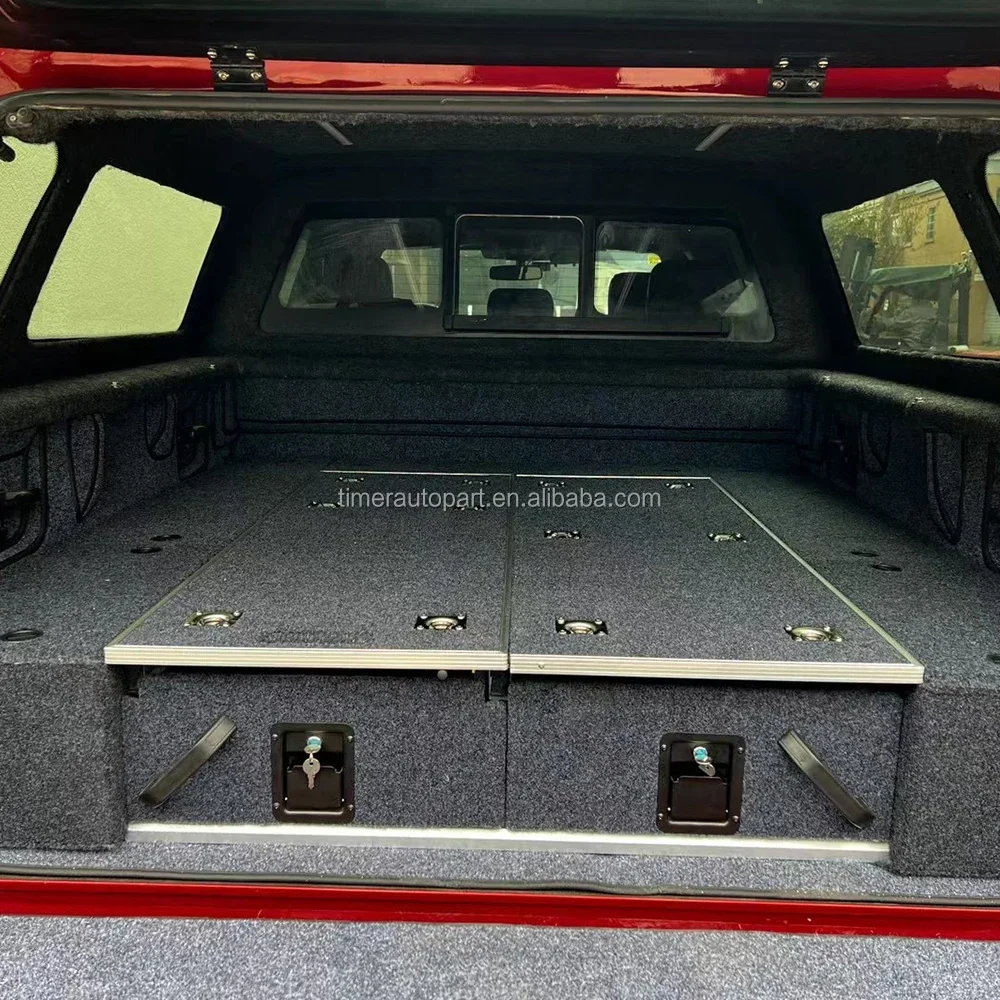 Custom Pickup Truck Slide Out Storage SUV Box Black 4WD Car Rear Waterproof Ute Drawers for Ford F150 Rear Drawer System