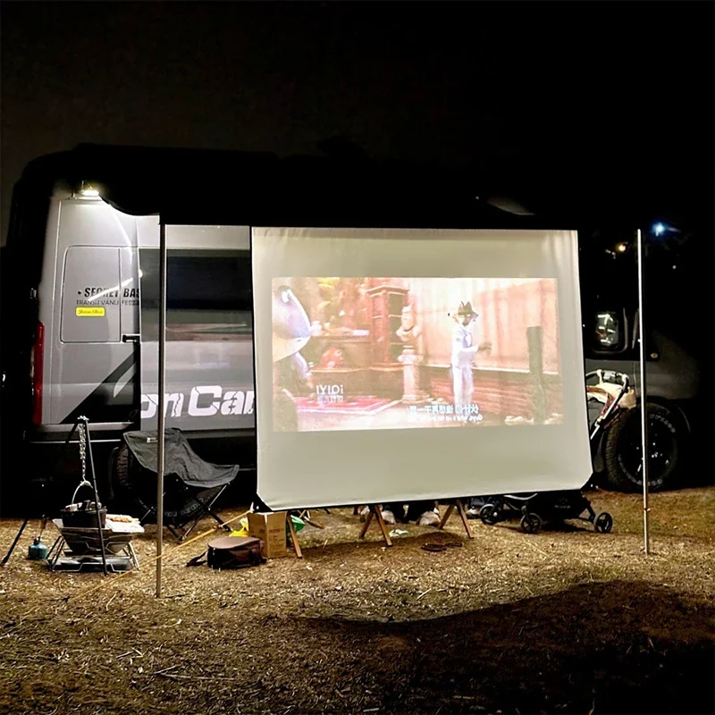 Folding Projection Screen Campervan Projector Screen Kit C Channel Awning Bead for Outdoor Camping, Car Side Tent