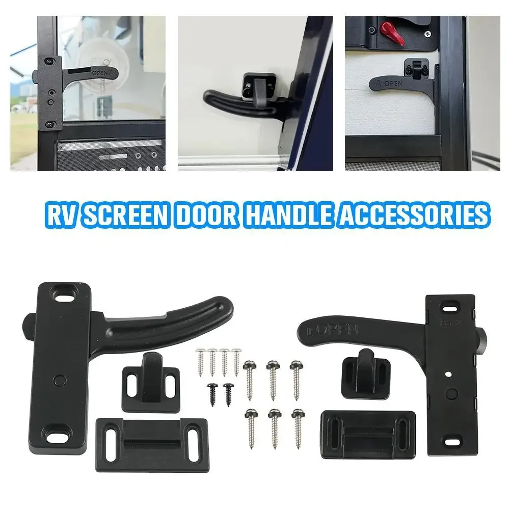 Aluminum RV Screen Door Handle Replacement Latch Kit for RV Trailer Camper Car Camping - Screen Window Door Lock