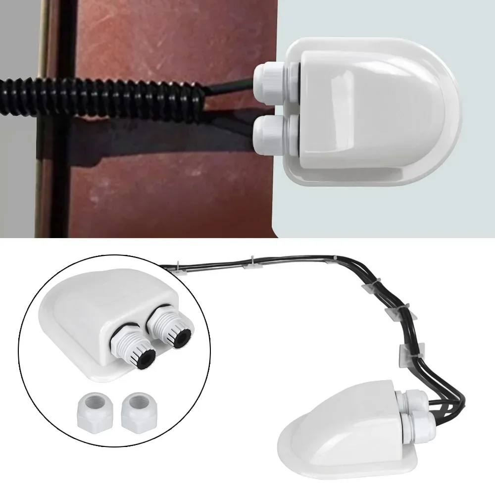 Caravan Solar Junction Box Cable Entry Gland Box Roof Wire Entry Dual Hole Automotive Accessory