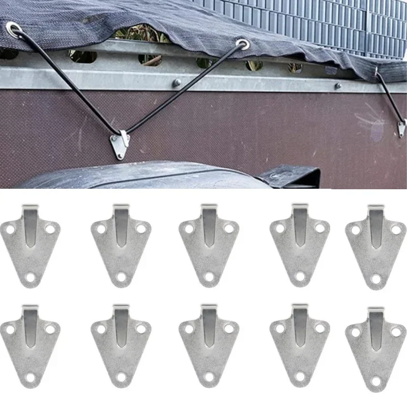 10pcs Tarpaulin Hooks 3 Hole Metal Trailer Net Fixing Mounting Hooks for Tarpaulin Attachment RV Camper Accessories