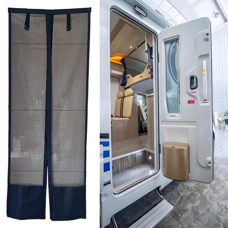 RV Door Curtain Camping Car Insect Mesh Motorhome Breathable Sunshade Roller Blinds