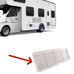Caravan Motorhome Fridge Vent Grille Assembly - White - 483mm x 186mm - 62445480