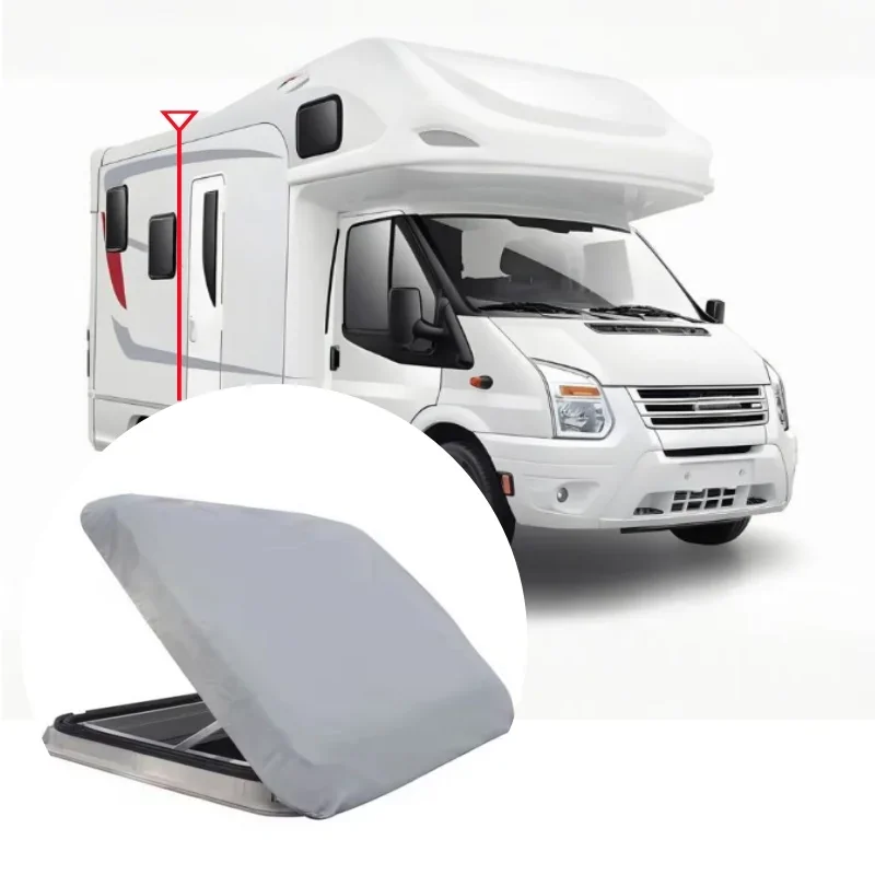 Waterproof 600D Oxford RV Roof Hatch Cover, Skylight Caravan Roof Vent Window Sunshade, 42x42cm