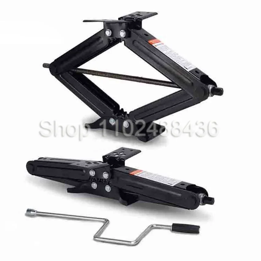 2pcs 5000lb RV Camper Scissor Leveling Jacks, Trailer Stabilizer with 1 Handle Corner Steady - Trailer Parts & Caravan Accessories