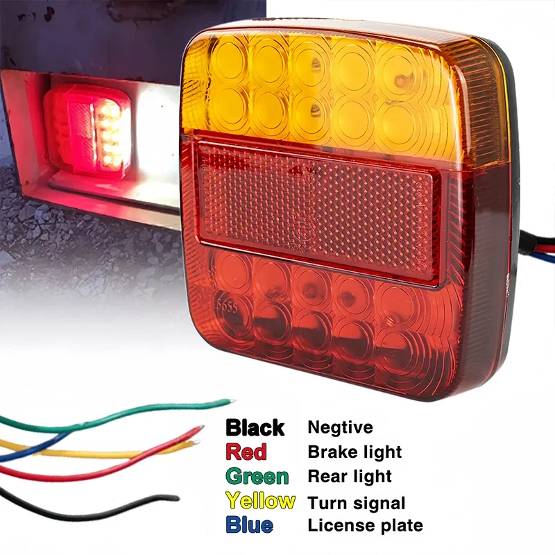 2PCS 12V 26LED Waterproof Car/Truck/Trailer LED Tail Light Warning Lamps for Caravans & Lorries