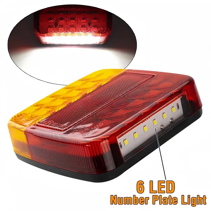 2 PCS 12V 26-LED Waterproof Durable LED Rear Tail Light Warning Lights Lamp for Trailer Caravans Trucks Lorries