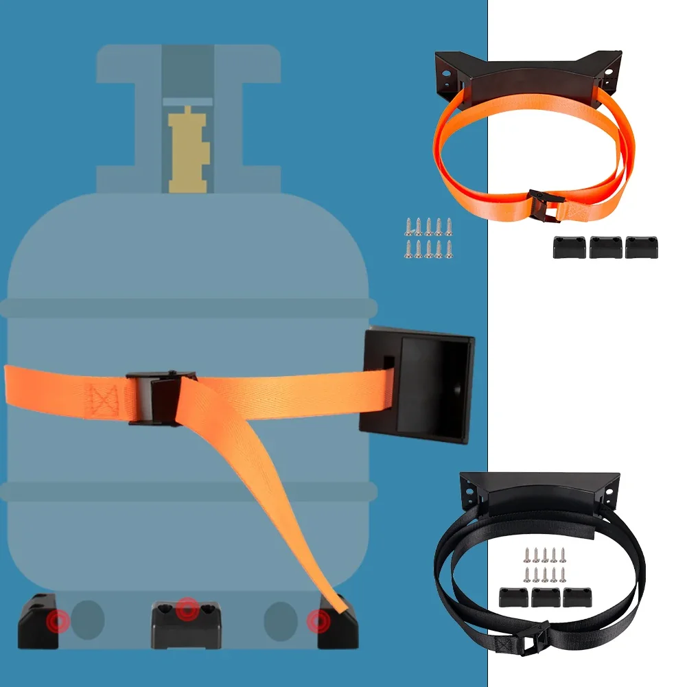 Wall-Mounted Gas Cylinder Fixing Belt for RV and Yacht, Nylon Strap Cargo Fixing Gas Tank Holder
