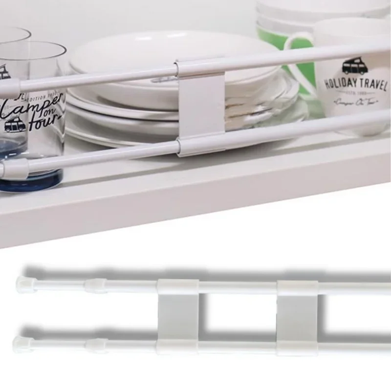 Adjustable RV Wardrobe Baffle - Detachable Telescopic Cabinet Cupboard Shelf for Caravan & Motorhome Modification