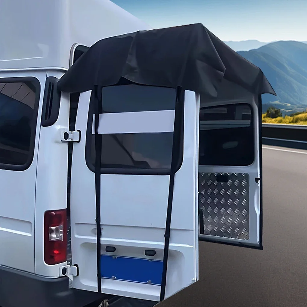 RV Rear Barn Door Awning Cover 420D Waterproof Sunshade for Vauxhall Vivaro Van, Camping Tailgate Trailer Accessories