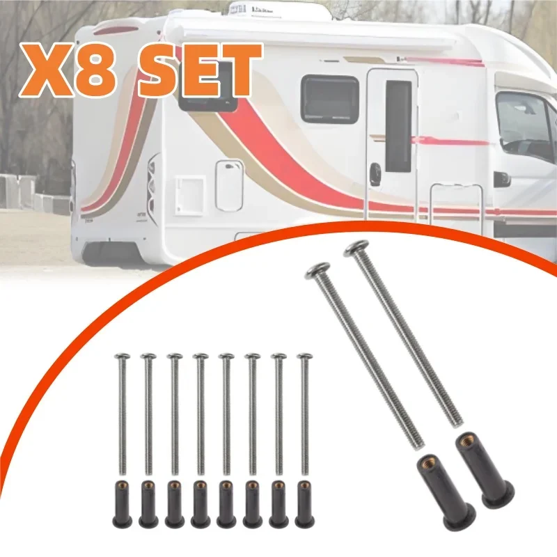 8 Pairs M4 Rubber Grommet Fixings & 50mm Screws Sets for Rear Light Cluster RV Caravan Motorhome Parts