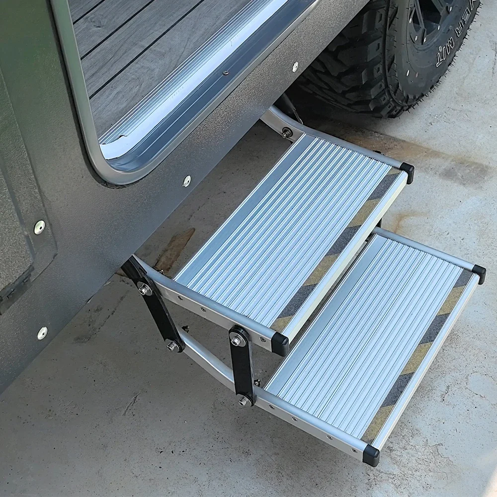 Electric Step Caravan RV Step Motorized Running Board 48V White LED 200kg Capacity Model BBSHD-5216 32 Inch.