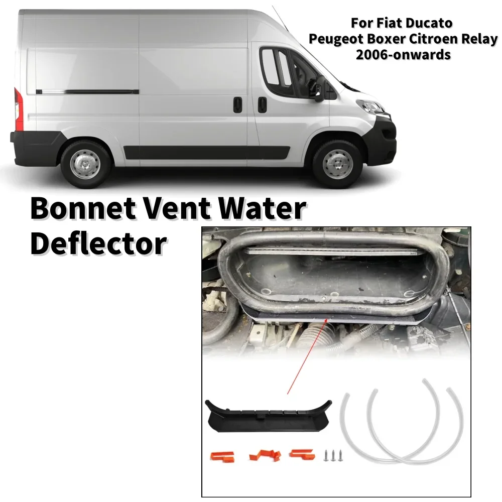 Caravan Bonnet Vent Water Deflector Engine Protection for Fiat Ducato, Peugeot Boxer, Citroen Relay (2006-Onwards)