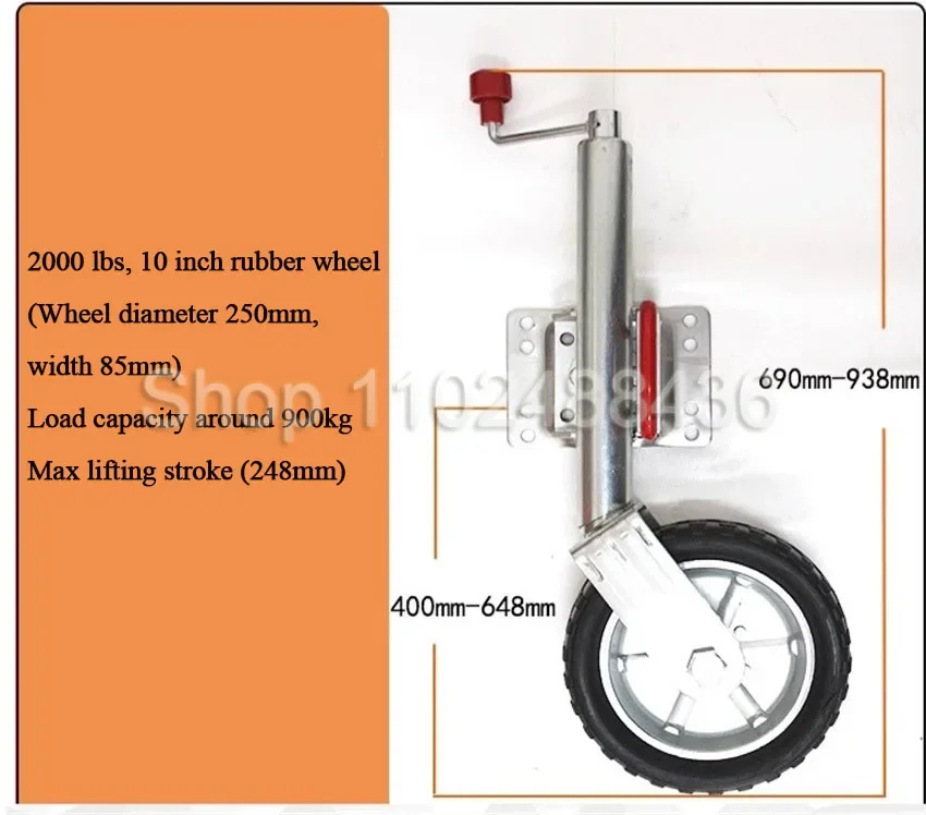 6/8/10 Inch Jockey Wheel Swing Up Rubber Wheel for Caravan RV Boat Trailer Jack Parts & Accessories