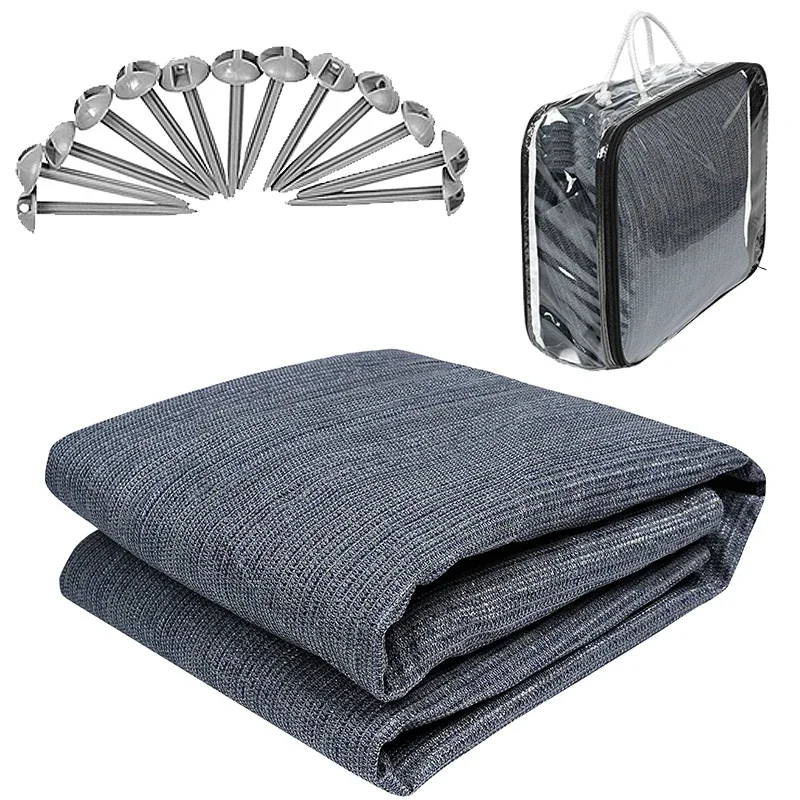 Awnings Camping Carpet Mat Breathable Floor Mat - Mesh + 13 Ground Nails, HDPE 3m