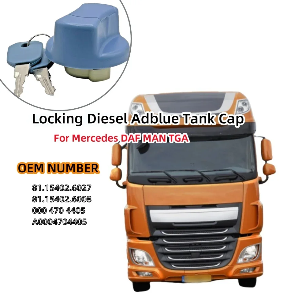 40mm Locking Diesel AdBlue Tank Cap with 2 Keys for Mercedes, DAF CF75, MAN TGA Trucks Truck Lorry Exterior Tank Cover