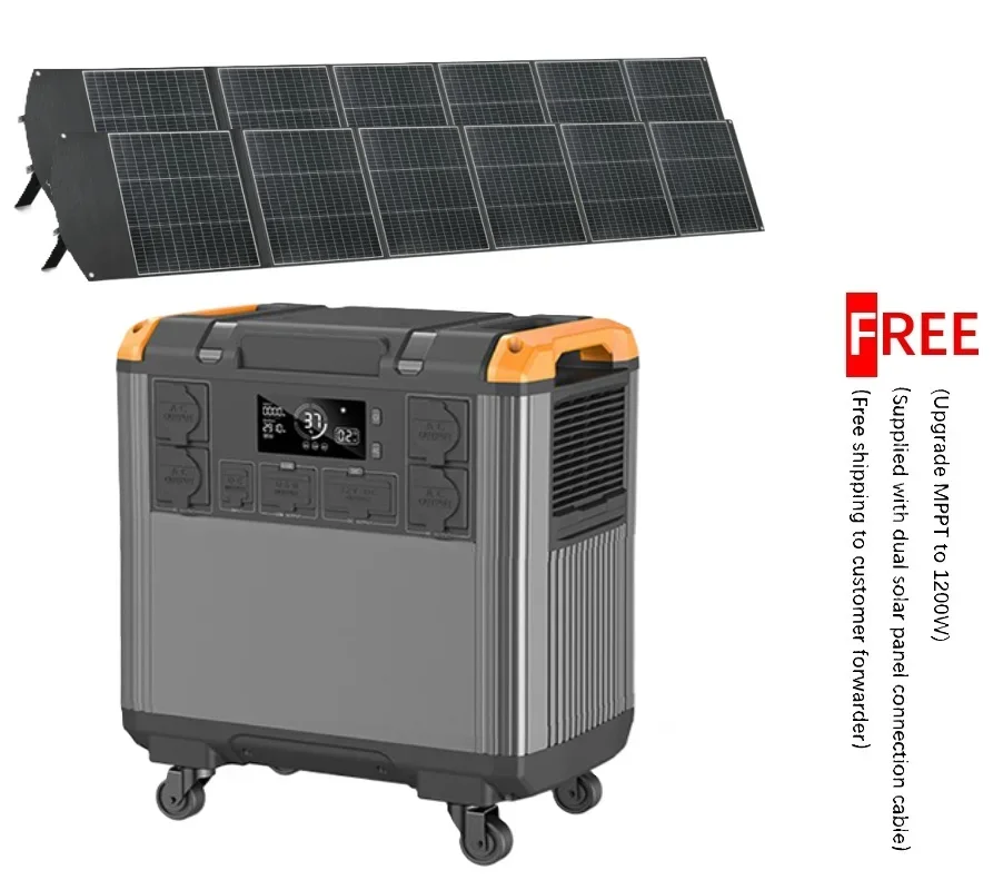 5376Wh Portable Power Station 220V Solar Generator MPPT 145W Jump Starter for Car