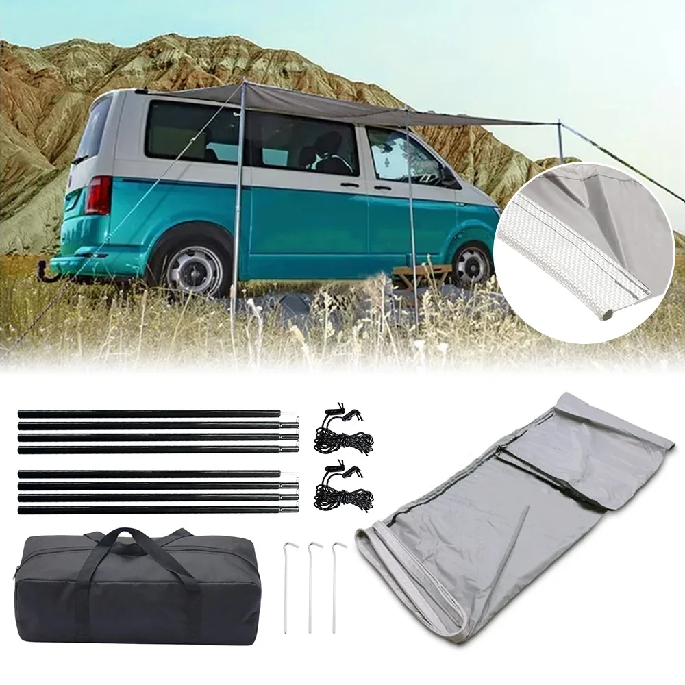 3m Oxford Motorhome Awning Kit Rain & Sun Protection Canopy with Keder Piping Outdoor Camping Shade Sail