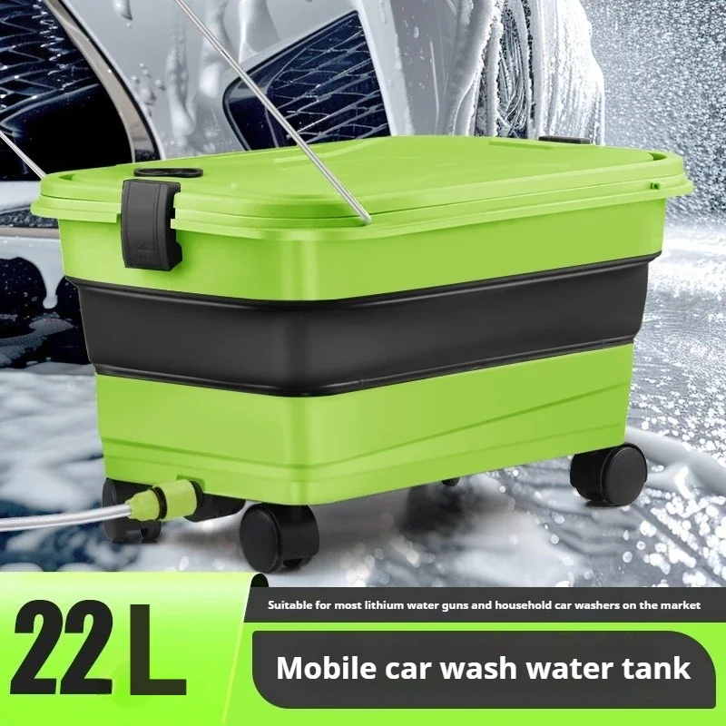 22L Portable Car Wash Water Tank Folding Water Bucket with Water Gun and Accessories for Outdoor Cleaning. Let me know if you need help with any other product titles!
