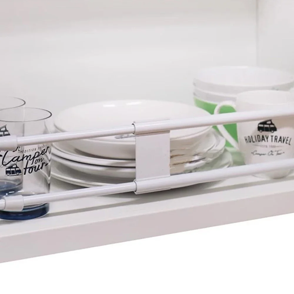 RV Motorhome Interior Cabinet Storage Extendable Refrigerator Bar - Adjustable Tension Fridge Rod Accessories (Model Number: )