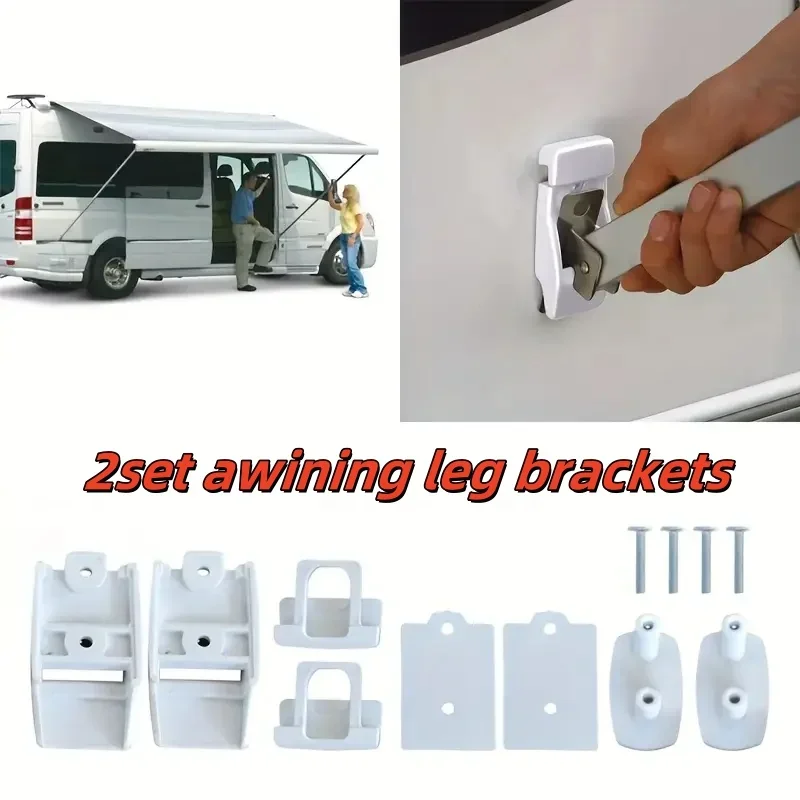 2Set Awning Leg Bracket for Fiamma F45s, F80s, F65 Awnings - 98655-176, Plastic, Motorhome/Caravan Accessory