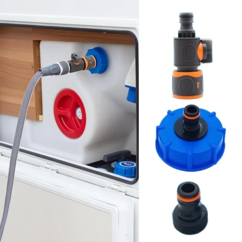 Caravan Motorhome Water Tank Filling Adapter Connection Kits - Quick Coupling Base & Control Adapter - RV Parts