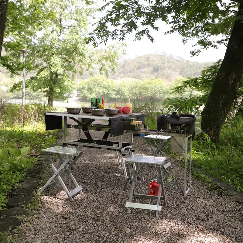 C650 RV Camp Aluminum Foldable Kitchen Table Outdoor Camping Mobile Home Accessories