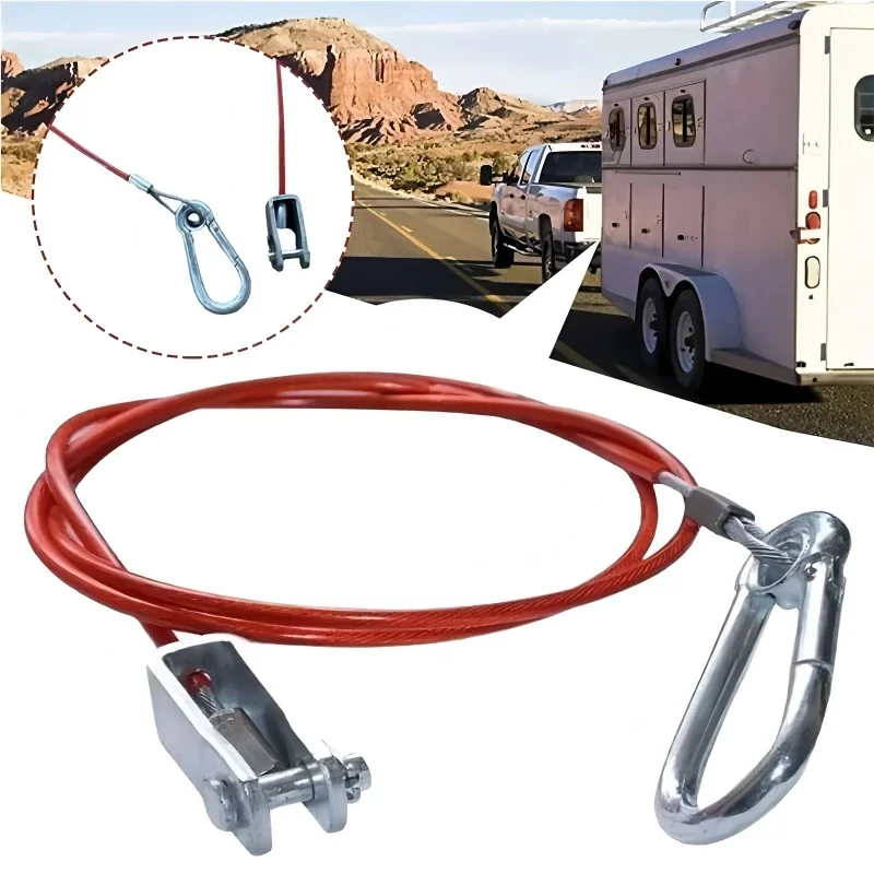Stainless Steel Trailer Breakaway Rope for Caravans - Model: [Model Number] - 3M Length - Braked Hitch Accessories Safety Cable