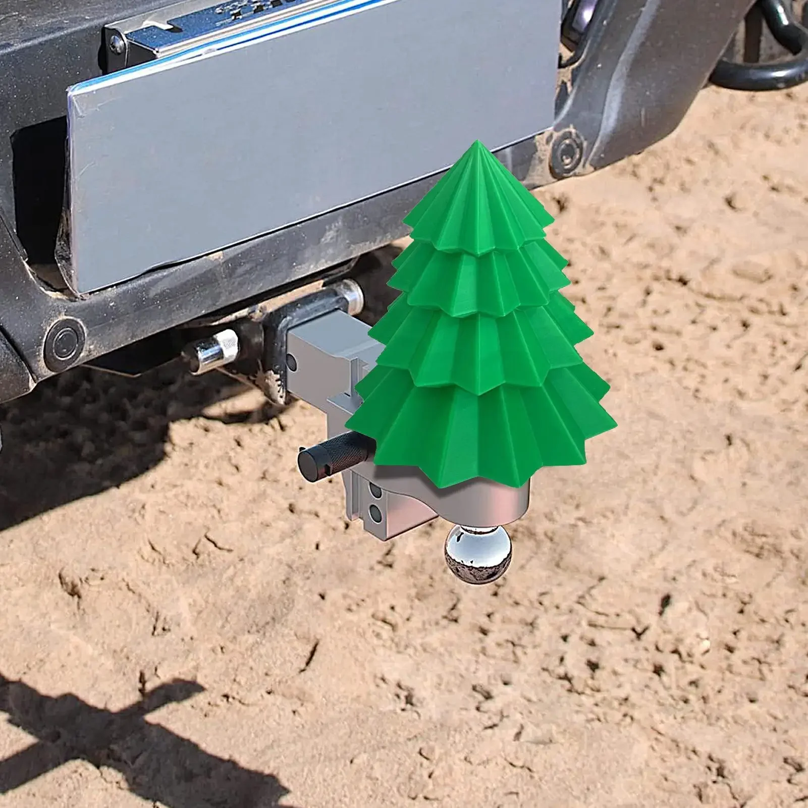 Hitch Cap Cover - Cartoon Christmas Tree Design - Tube Plug Insert for Vehicles, Boats, RVs & Trucks - Automotive Exterior Protection