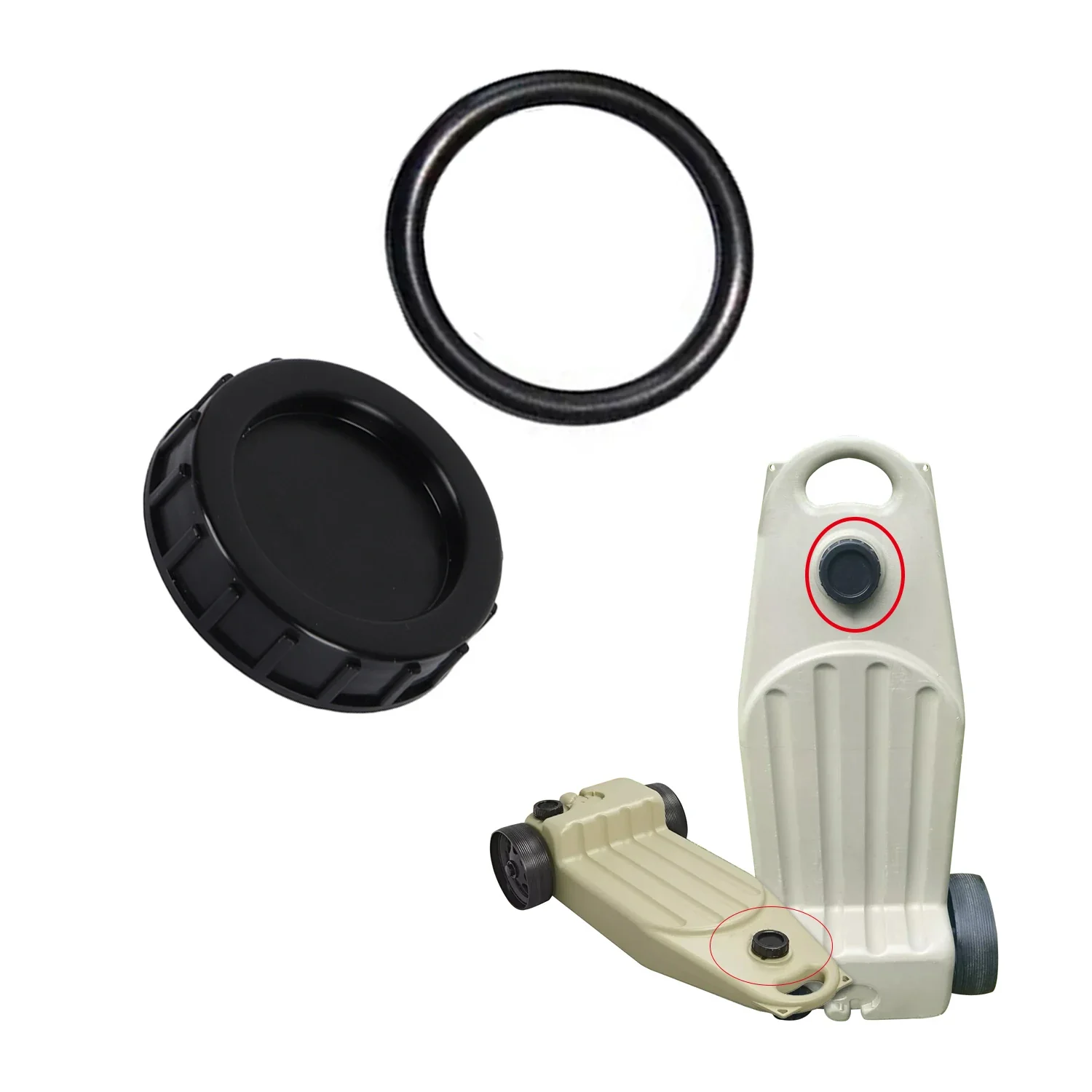 Aquaroll/Wastemaster ES2300 80MM Screw-On Cap with Seal Set for Caravan/Tank Water Waste