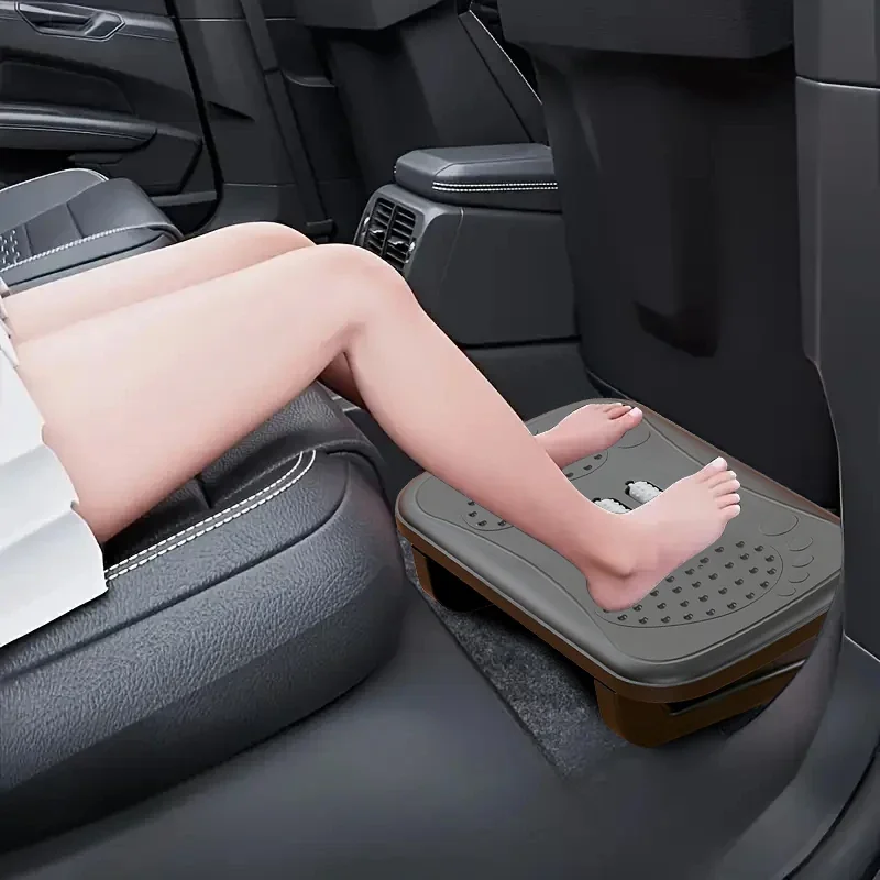 Portable Foot Rest Car Seat Leg Support Pad Rear Foot Rest Pedal with Massage Rollers