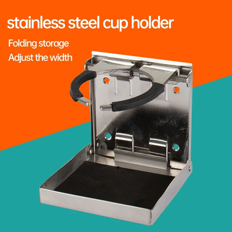 Stainless Steel Folding Water Cup Holder Adjustable Retractable for Boats Yachts RVs