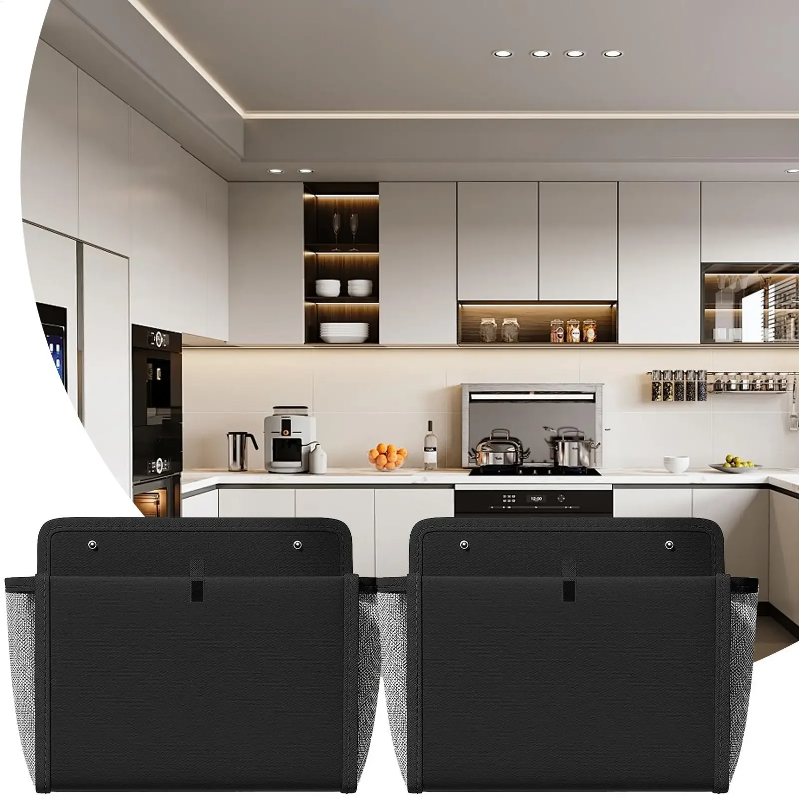 2 PCS RV Shoe Storage Rack Wall Mount Organizer with Pocket Bag for Camping, Motorhome, Kitchen, Office Doors