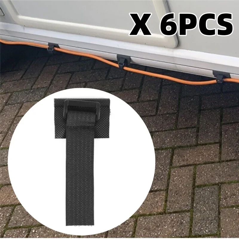 6pcs Caravan Power Cable & Fresh Water Pipe Support Straps Strong Fastener Bandage Belt - Outdoor & Indoor Use