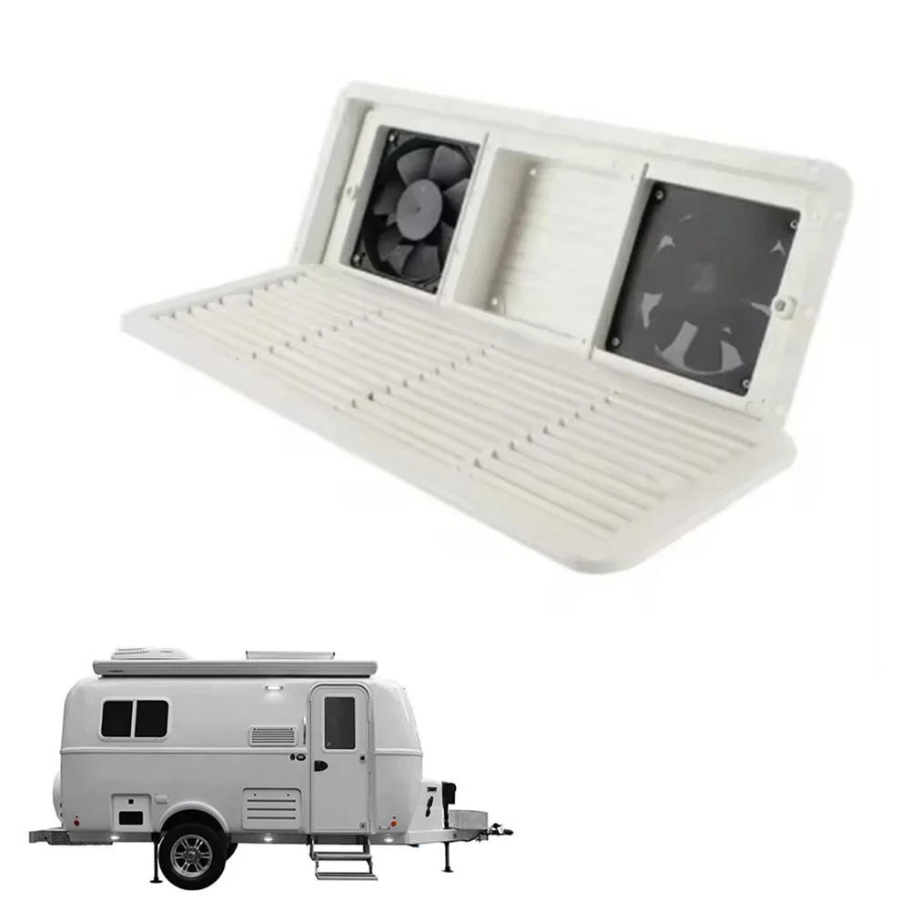 Side Air Outlet Fridge Vent With Fan - Silent Caravan Accessories for RV Trailer, 12V, Strong Wind Ventilation, Exhaust Fans
