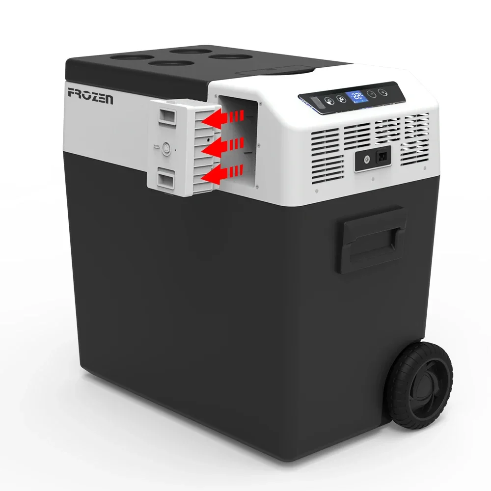 50L Car Fridge With Built-in Battery 12V 24V Portable Fridge Freezer for Camping