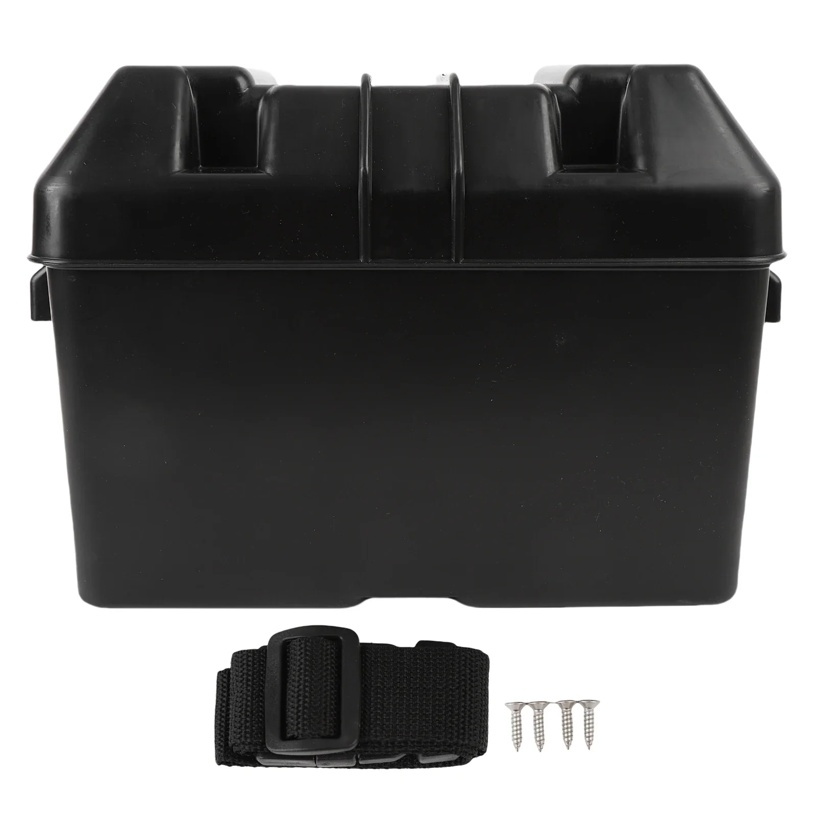 12V RV Battery Box - Anti-Impact ABS, Versatile and Robust Structure - For Auto, Marine & Car RVs (Batteries Up to 325x195x185mm)