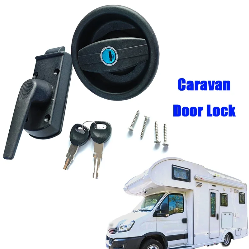 1Pc Caravan Alloy Circular Door Lock RV Accessories Motorhome Complete Door Lock C/W Barrel Left Hand