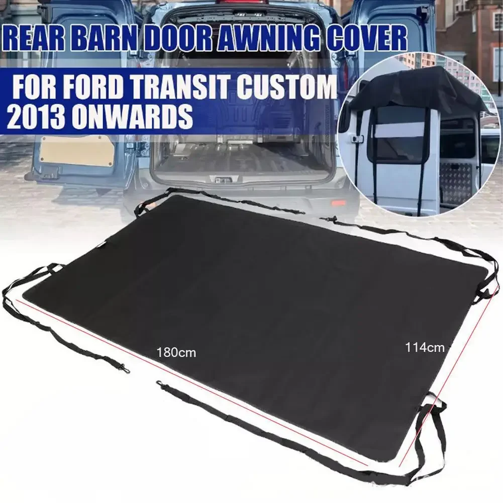 Waterproof RV Rear Barn Door Awning Cover I3H3, 176/180*114cm Sun Blocker for Camping & Trailers
