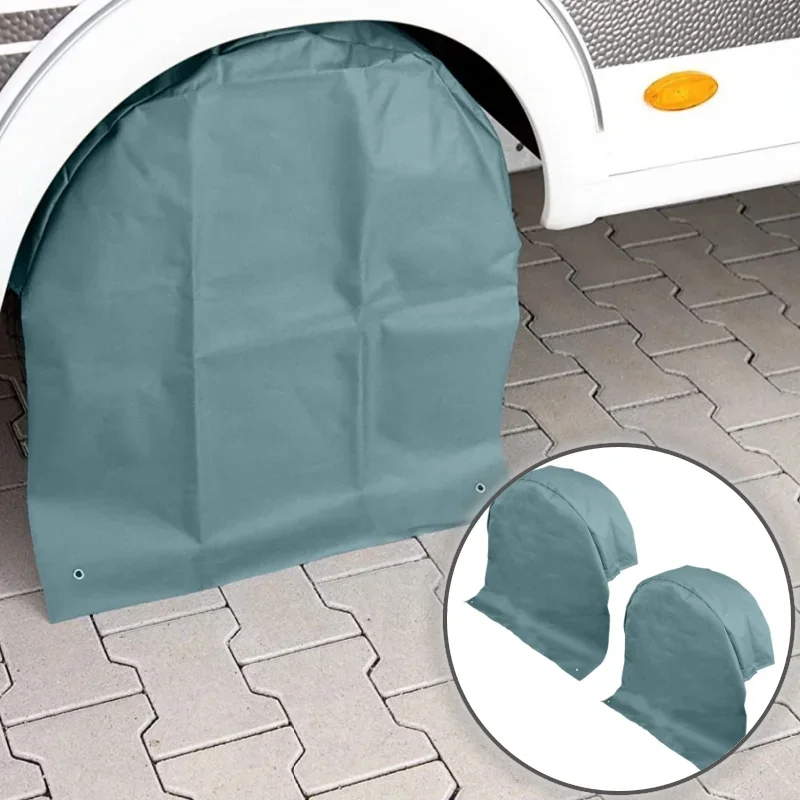 Motorhome Wheel Covers - 2pcs, Polyester, Weatherproof, L & XL, Sun & UV Protection, Outdoor Camping & Caravan Accessories