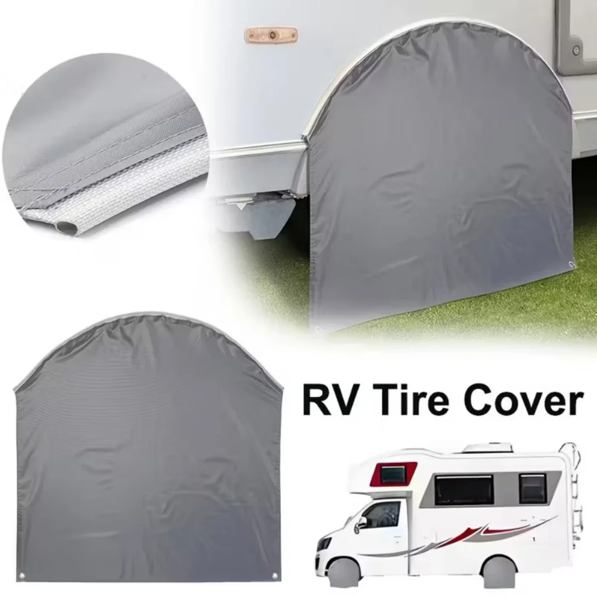 Wheel Cover Tire Cover With Keder Piping for Caravan Motorhome Camping Camper Accessories