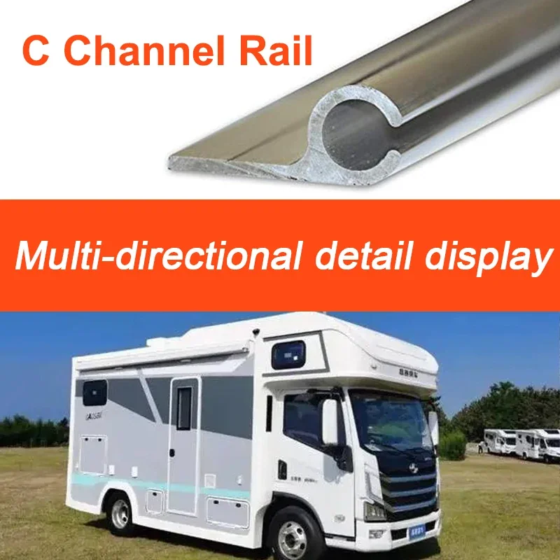 Motorhome Awning Rail, C Channel 8xM Strip, 400cm with Double-Sided Tape for Camping/Tents/Awnings - Durable RV Accessory