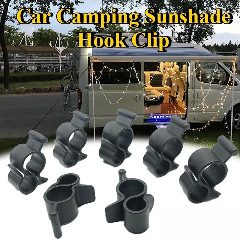 10Pcs Camping Awning Hook Clips - RV, Tent, Caravan & Camper Multi-Use Light Hangers with String Light Rope Clamps